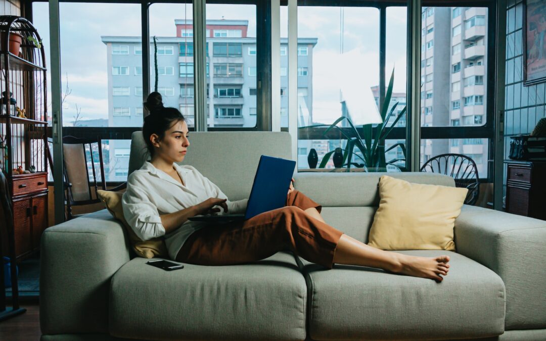 woman using laptop